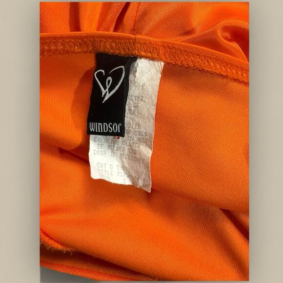 Vtg Halter Dress Womens Small Orange Mini Party Clubbing Hoco Size Small Ruffle - Picture 4 of 4